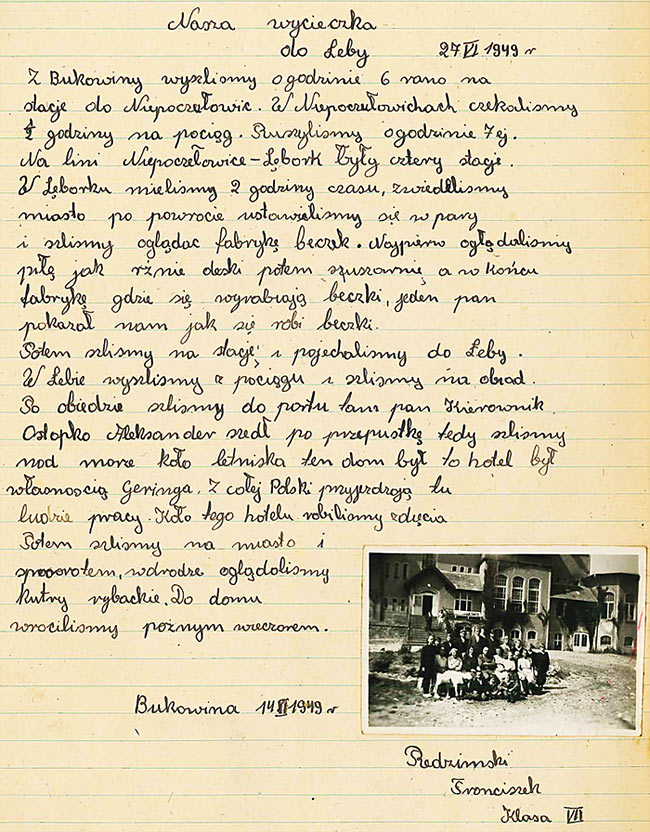 34 Szkoła Bukowina - Kronika 1945-1956