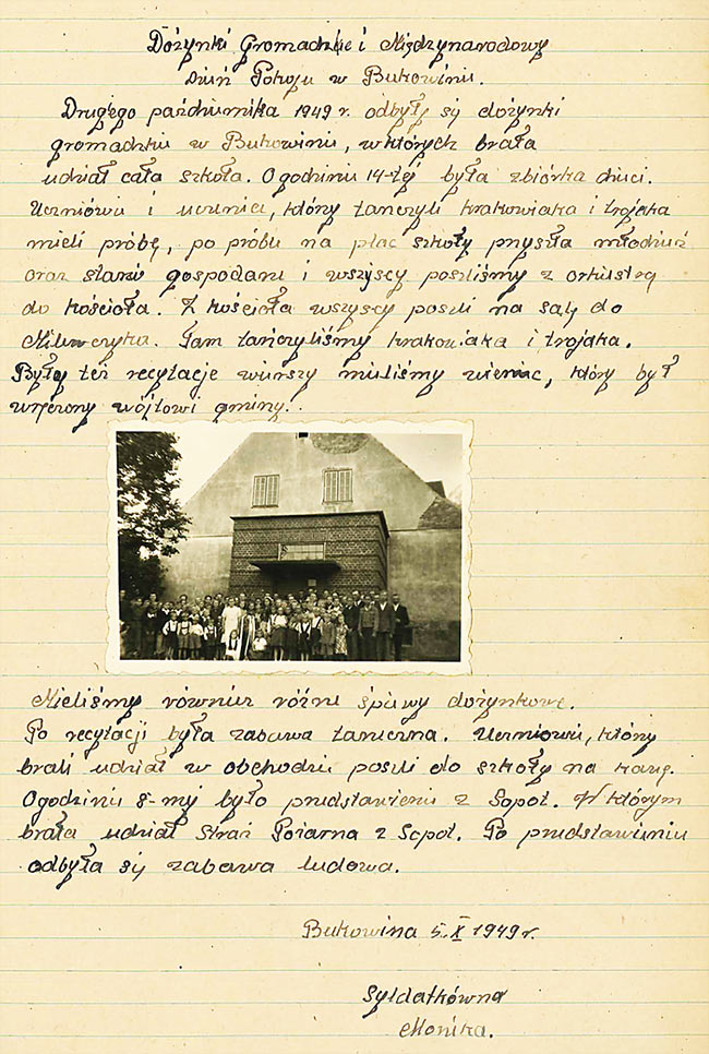38 Szkoła Bukowina - Kronika 1945-1956