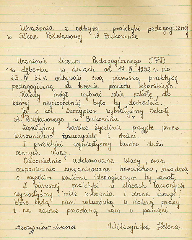 57 Szkoła Bukowina - Kronika 1945-1956