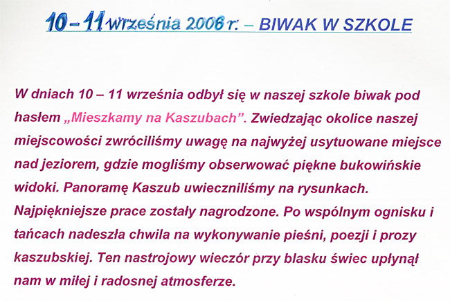 41 Szkoła Bukowina - Kronika 